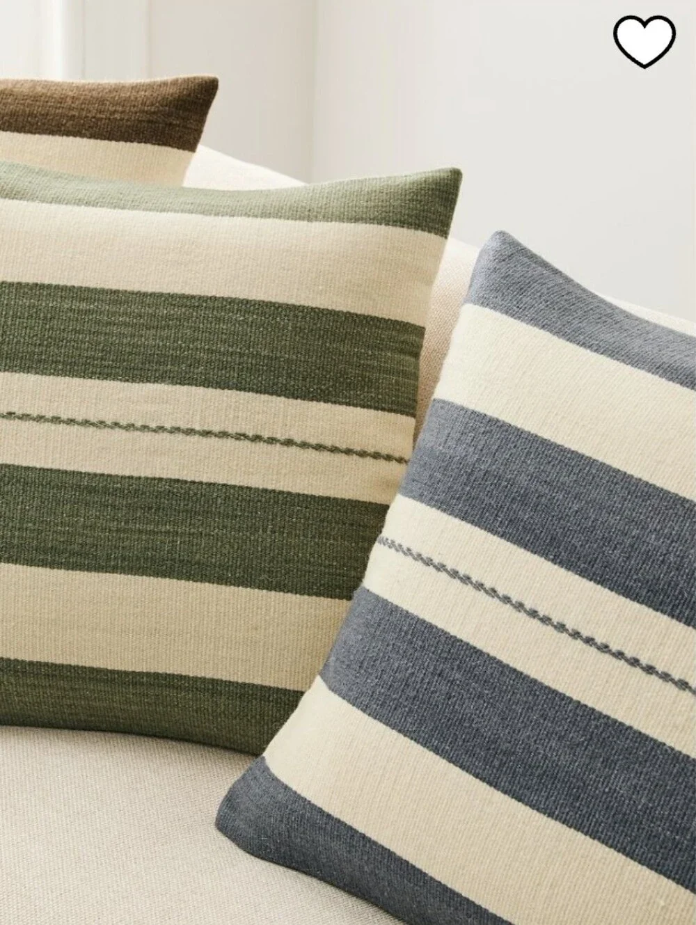 NWT Two Wool Stripe Pillow Covers  20x20, Graphite